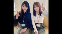 サムネイル 同じ会社の先輩と後輩。清楚美女2人とハーレムセッ●ス！史上最高の幸せ連続中出し♡夢の世界♡